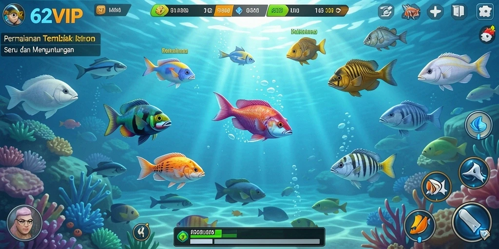 Gameplay seru Tembak Ikan di 62VIP yang penuh tantangan.