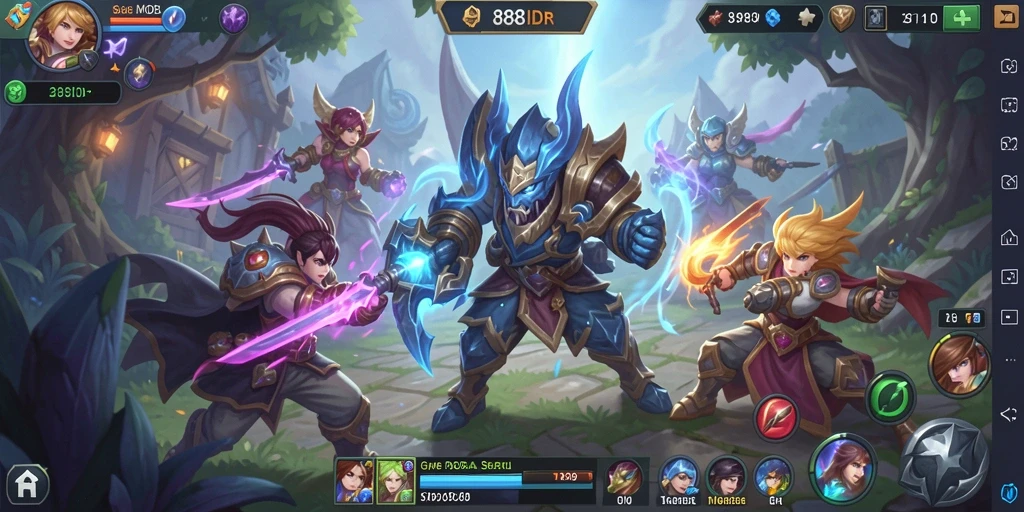 Tampilan gameplay 888IDR dengan pertarungan seru antar pemain.