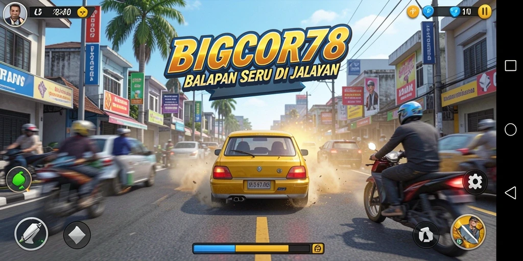 Screenshot gameplay seru di balapan jalanan BIGCOR78.