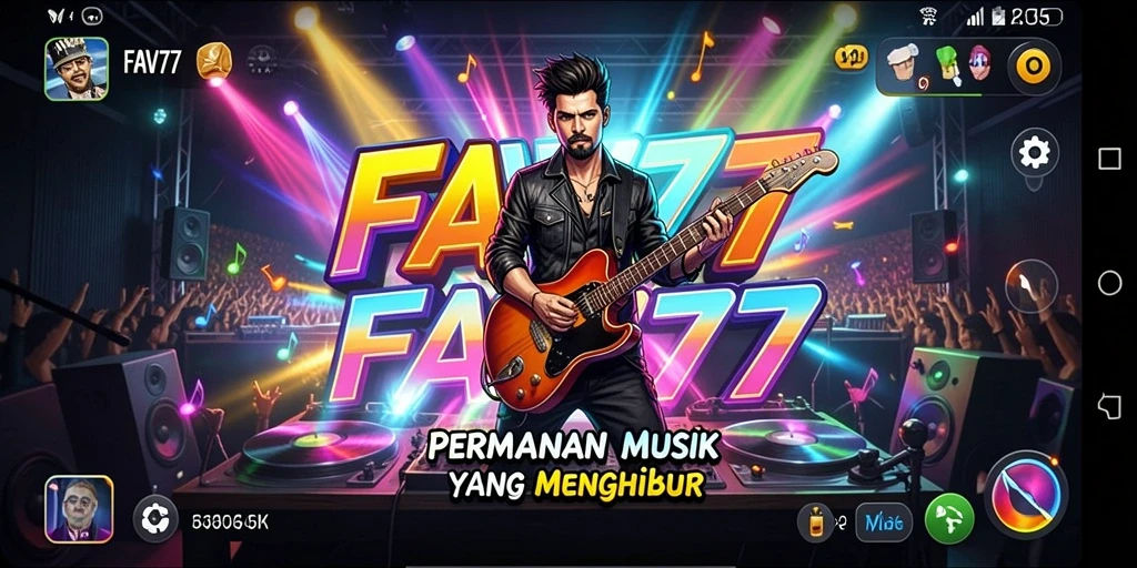 Tampilan gameplay FAV77 saat pemain menikmati musik.