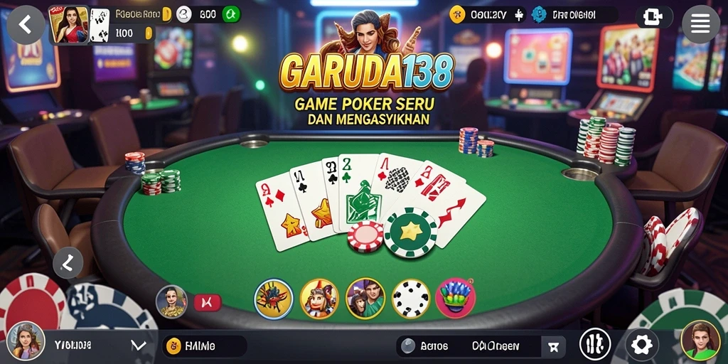 Tampilan gameplay Poker GARUDA138 yang menegangkan dan seru.