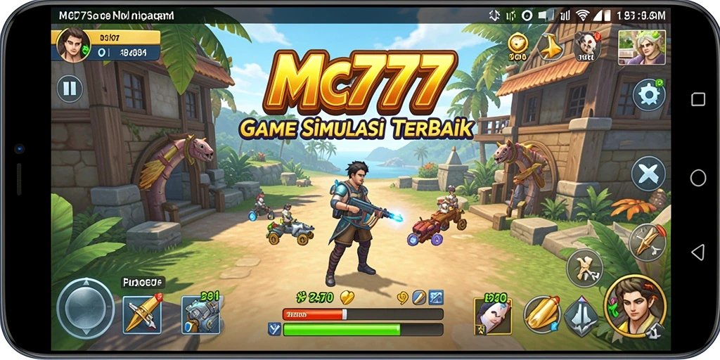 Screenshot gameplay MC777 yang menampilkan momen mendebarkan dalam simulasi.