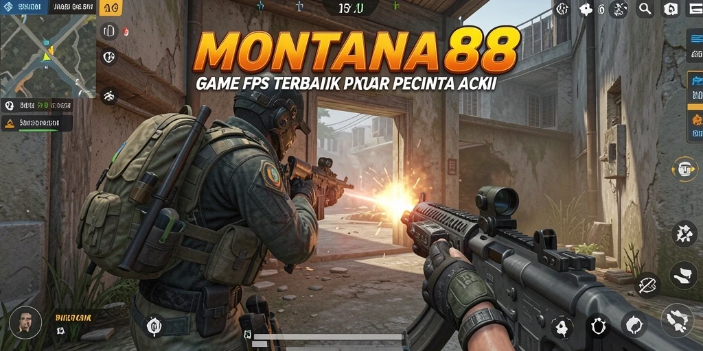 Tangkapan layar gameplay MONTANA88 yang menampilkan aksi tembak-menembak yang intens.