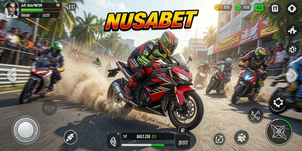 Gameplay seru balapan motor yang mendebarkan.