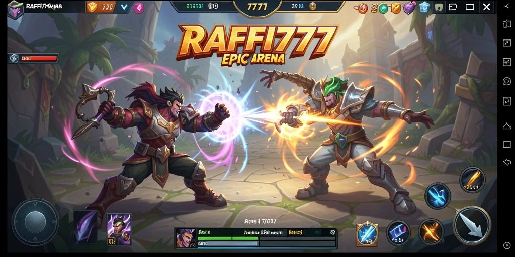 Tampilan seru dari pertarungan di arena <strong>RAFFI777</strong> MOBA.