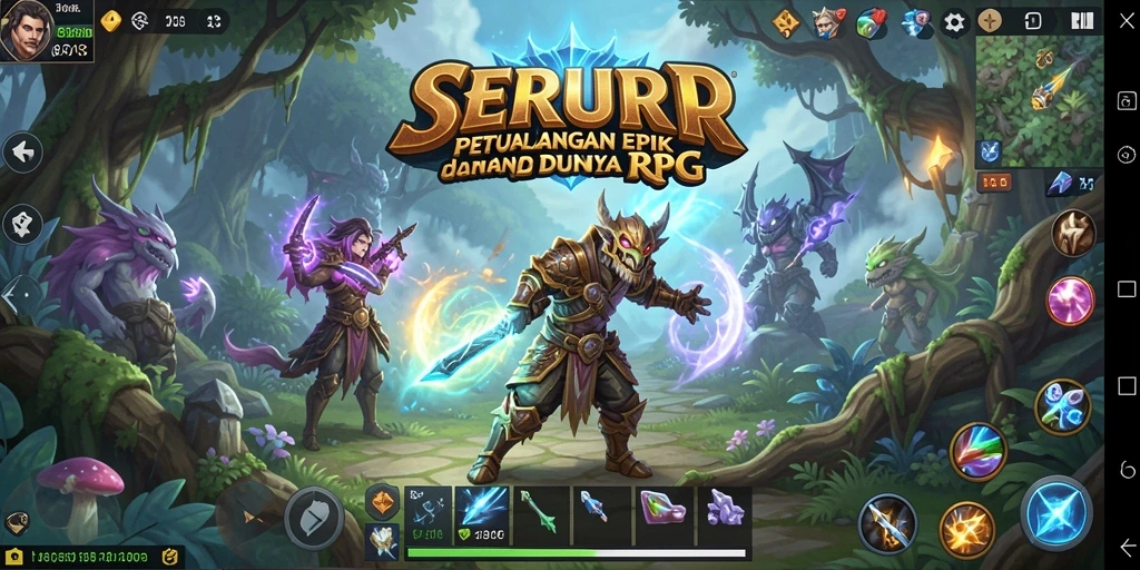 Tampilan utama gameplay SERURP menampilkan aksi pertempuran yang seru.